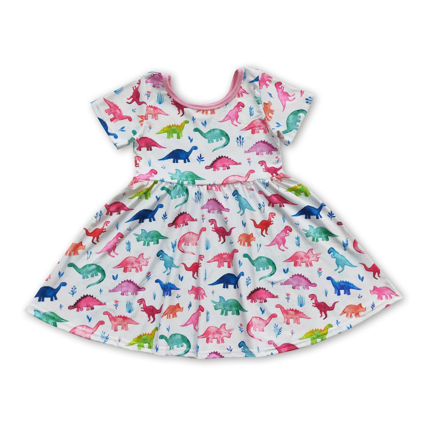 Girl Pink Dinosaur Dresses