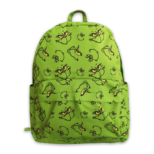 Green face kids Christmas backpack