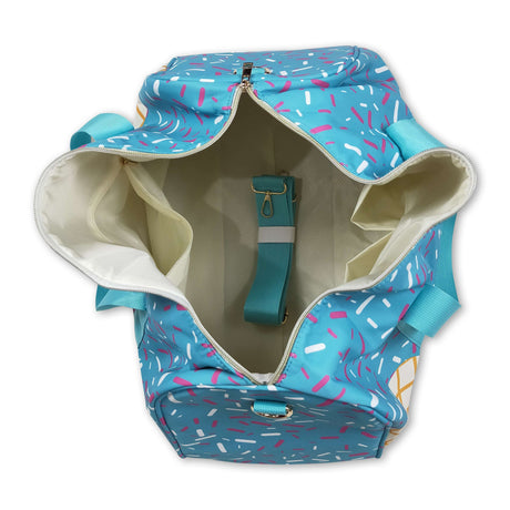 Teal ice cream sprinkle team duffel bag