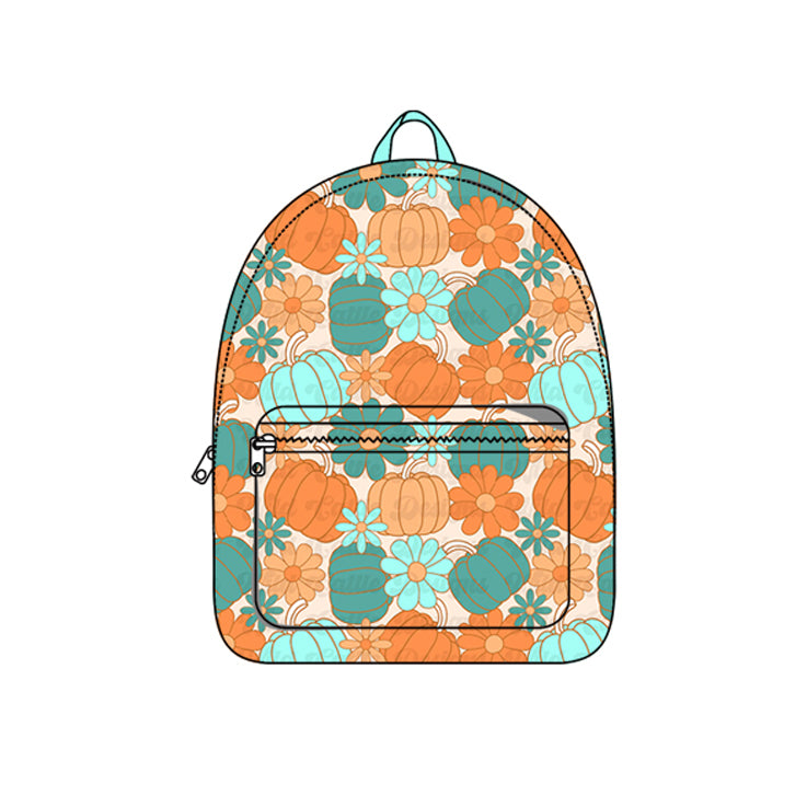 Teal pumpkin floral kids fall backpacks