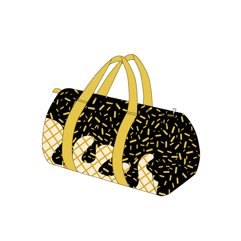 Black ice cream sprinkle team duffle bag