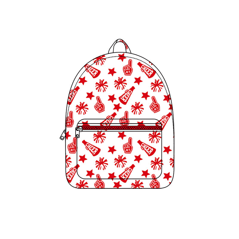 Red cheer firework stars kids girls team backpack