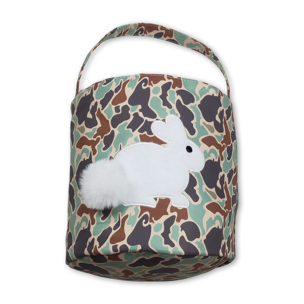 Camo rabbit embroidery kids boys Easter basket