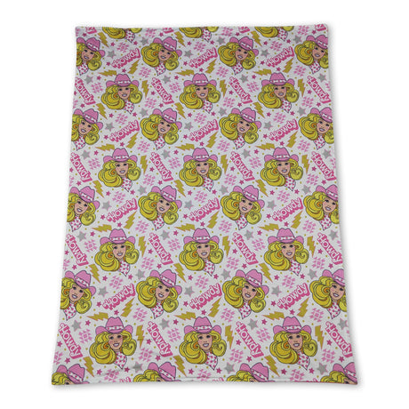 Howdy aztec pink party baby girls blankets