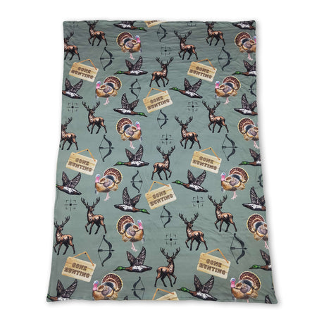 Gone hunting duck deer turkey baby kids blanket