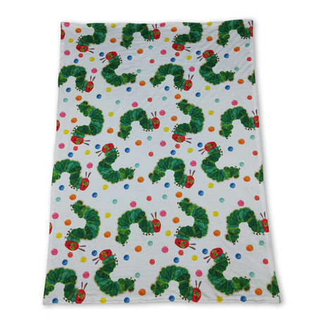 Green polka dots worm baby kids blankets