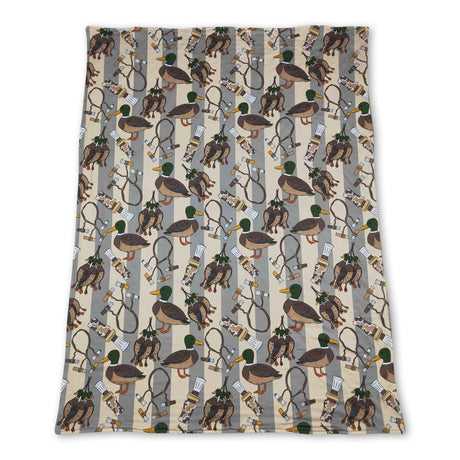 Camo duck call stripe hunting baby kids blankets