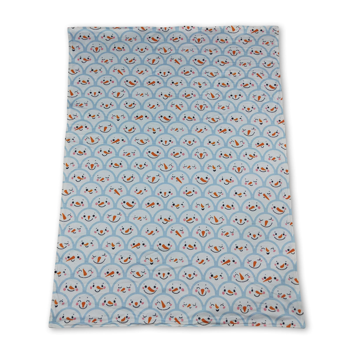 Snowman light blue minky dots baby boy blanket