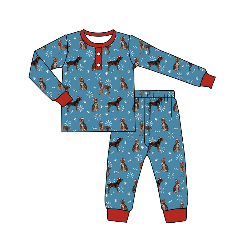Long sleeves Christmas hat kids boys pajamas