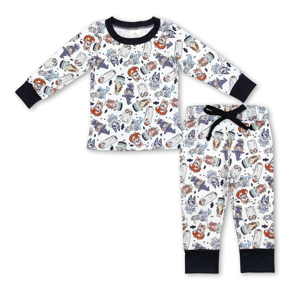 Long sleeves dog ghost witches kids Halloween pajamas