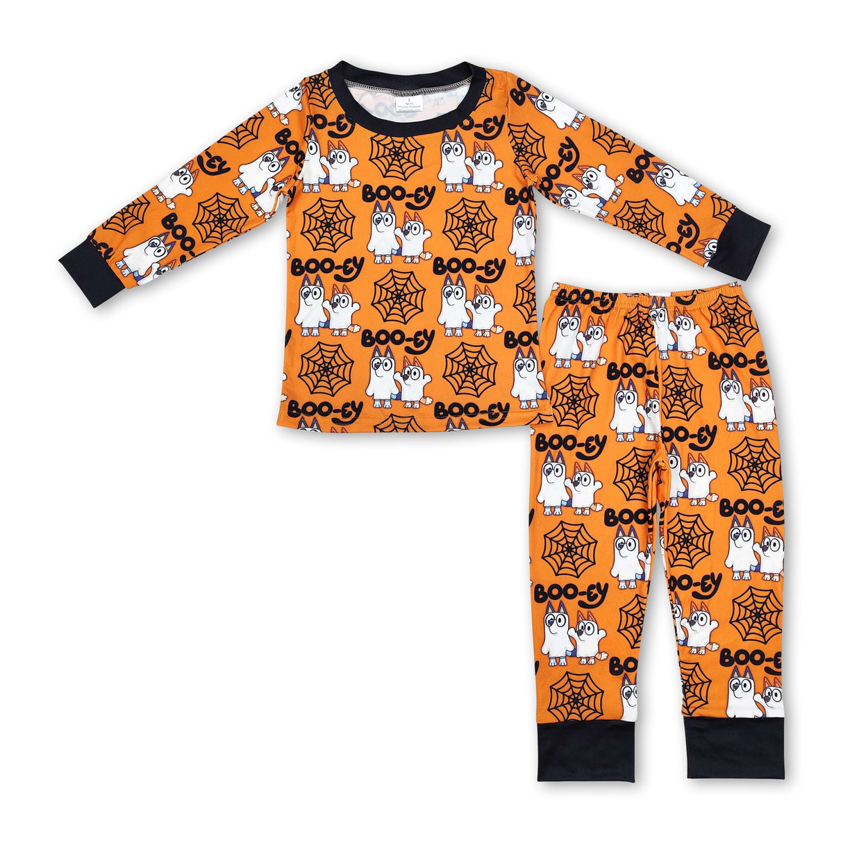 Long sleeves boo dog spider web boys Halloween pajamas