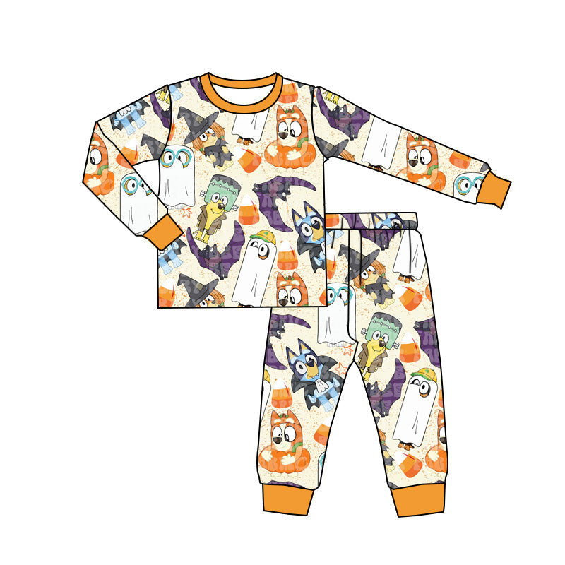 Ghost bat witches dog baby kids Halloween pajamas