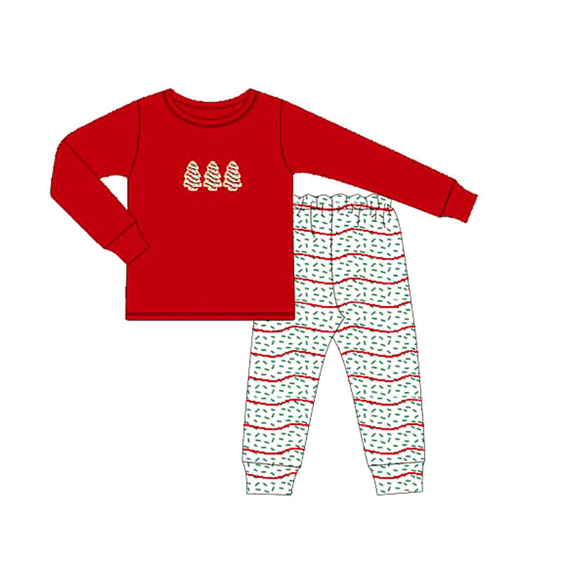 Christmas tree cake top pants kids boys Christmas outfits