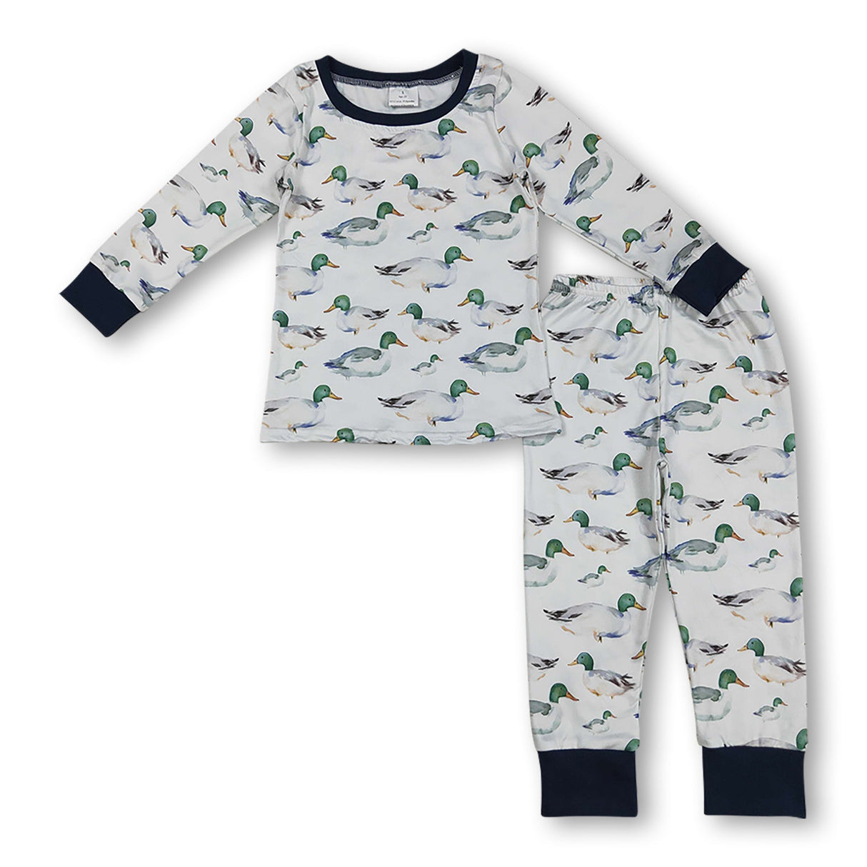 Navy long sleeves duck top pants kids boys pajamas