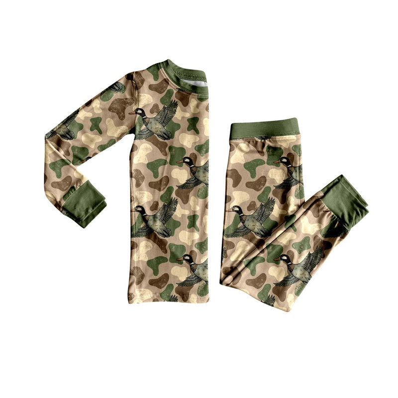 Long sleeves duck camo hunting boys pajamas