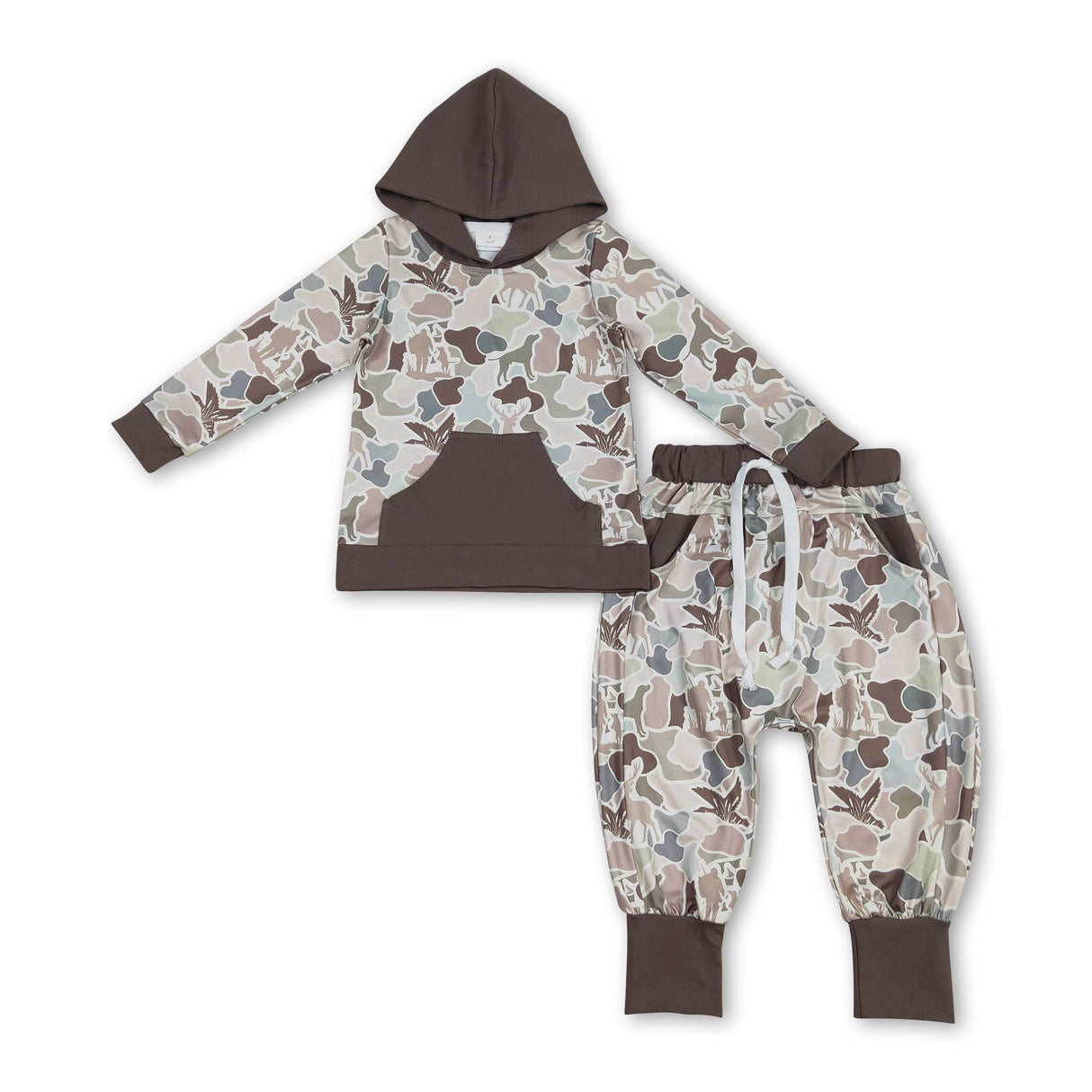 Hunting duck dog camo hoodie pants kids boys outfits