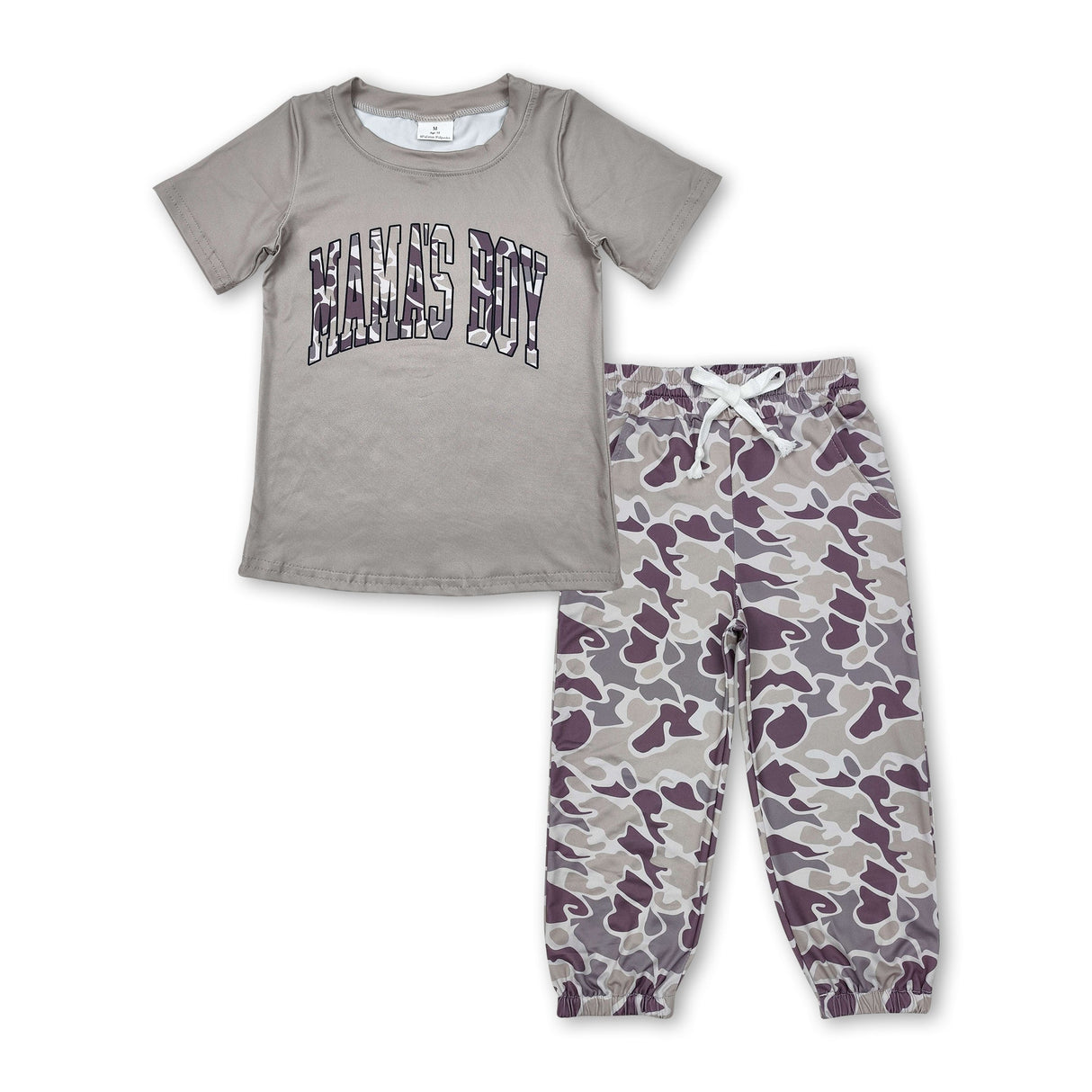 Short sleeves mama's boy top camo kids outfits