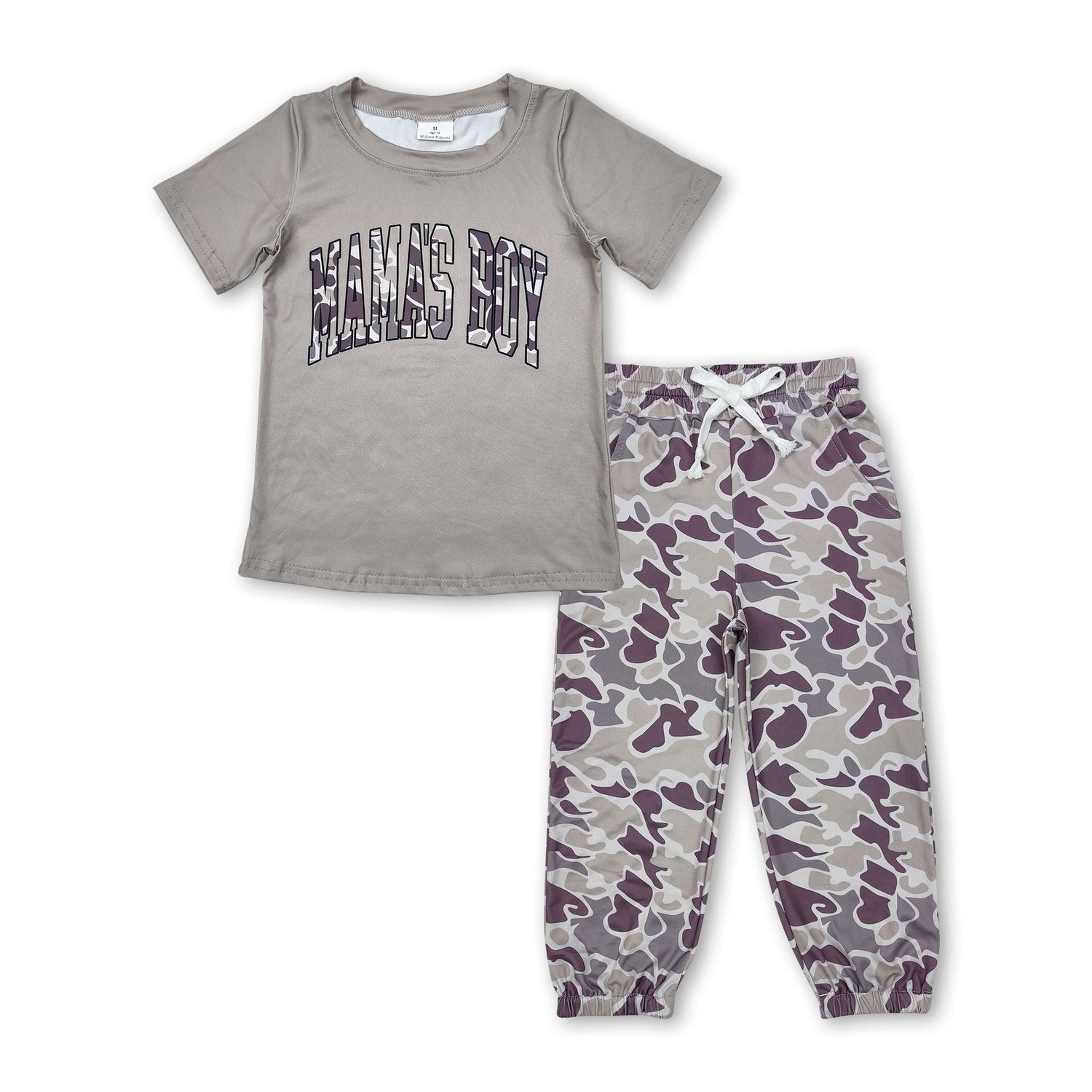 Short sleeves mama's boy top camo kids outfits