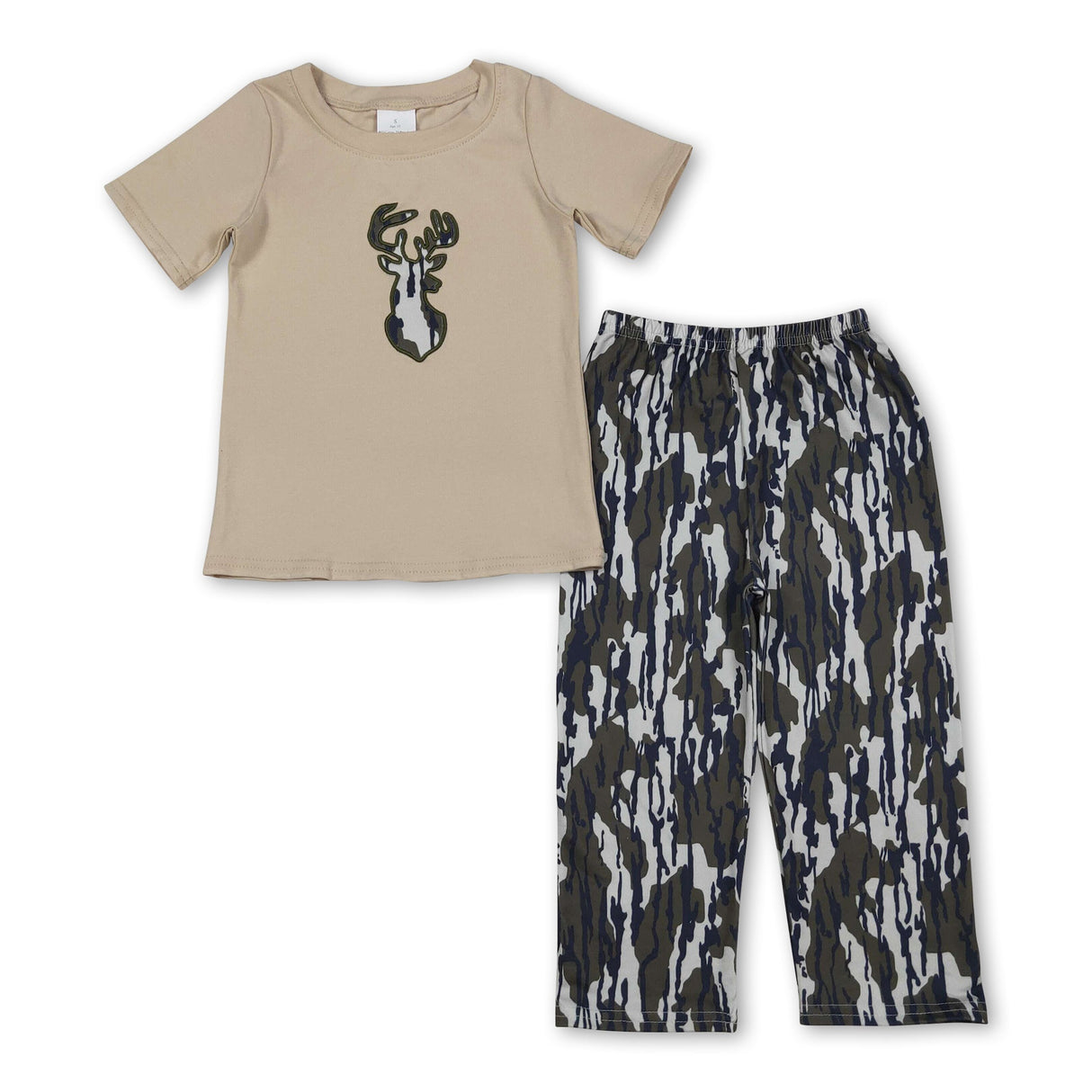 Short sleeves camo deer top pants boys clothes
