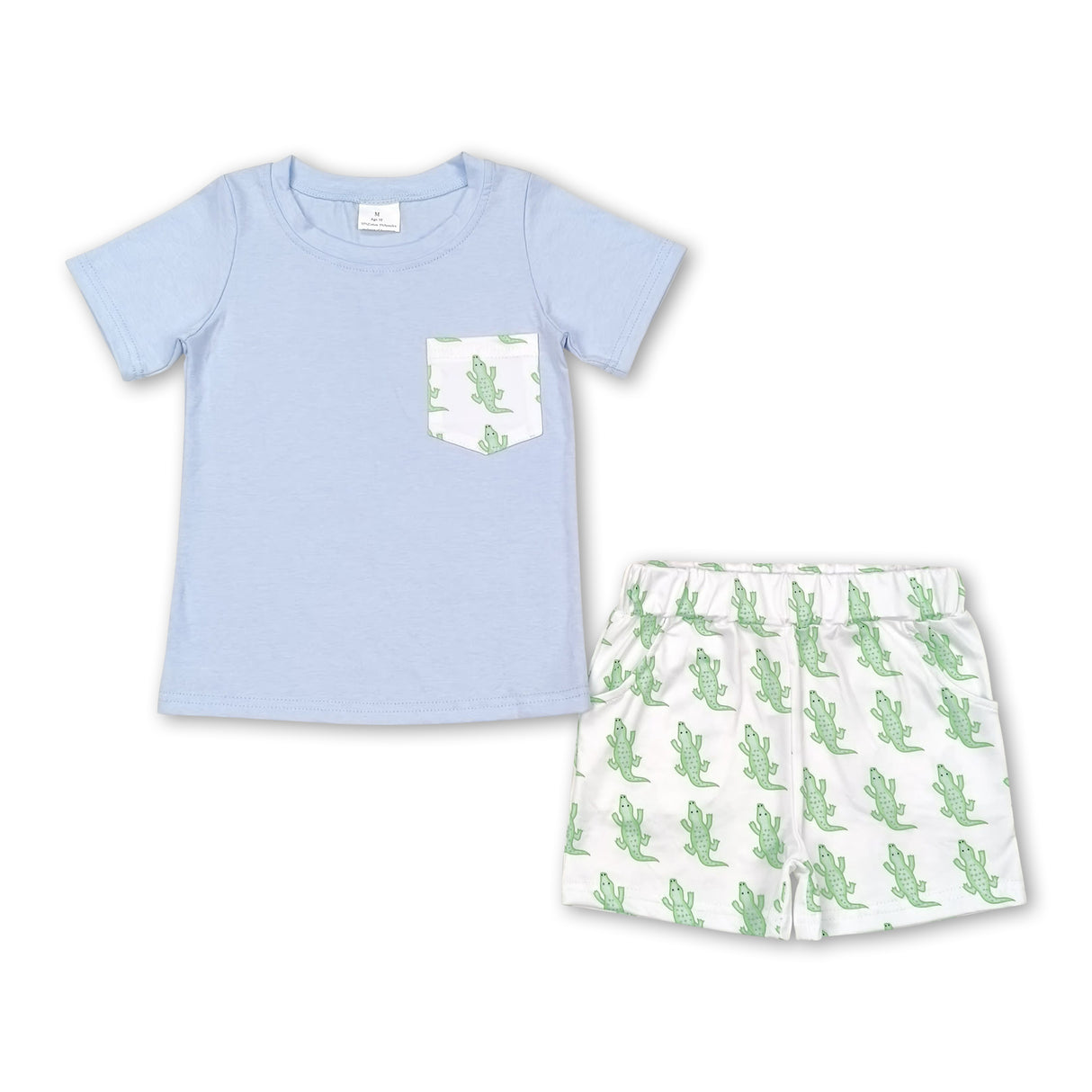 Short sleeves crocodile top shorts boys summer clothes