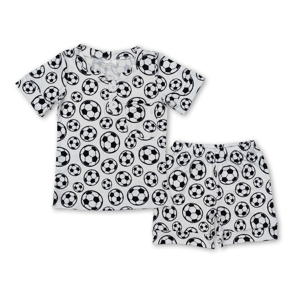 Short sleeves soccer top shorts kids boys pajamas