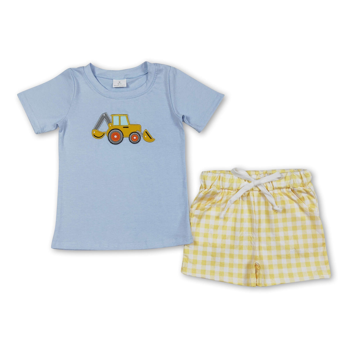 Short sleeves light blue constructions boys clothes