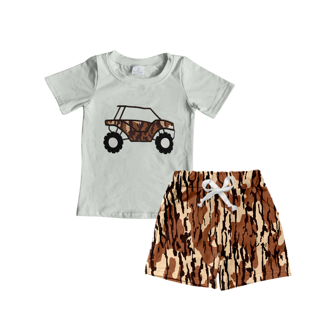 Brown camo truck top shorts boys clothes