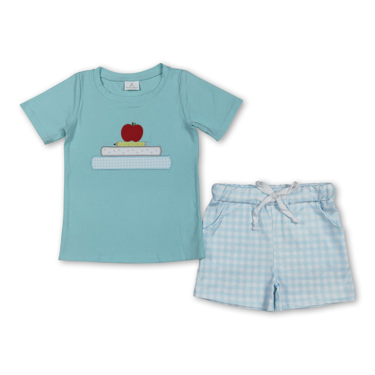 Short sleeves apple book kids boys back to school outfits