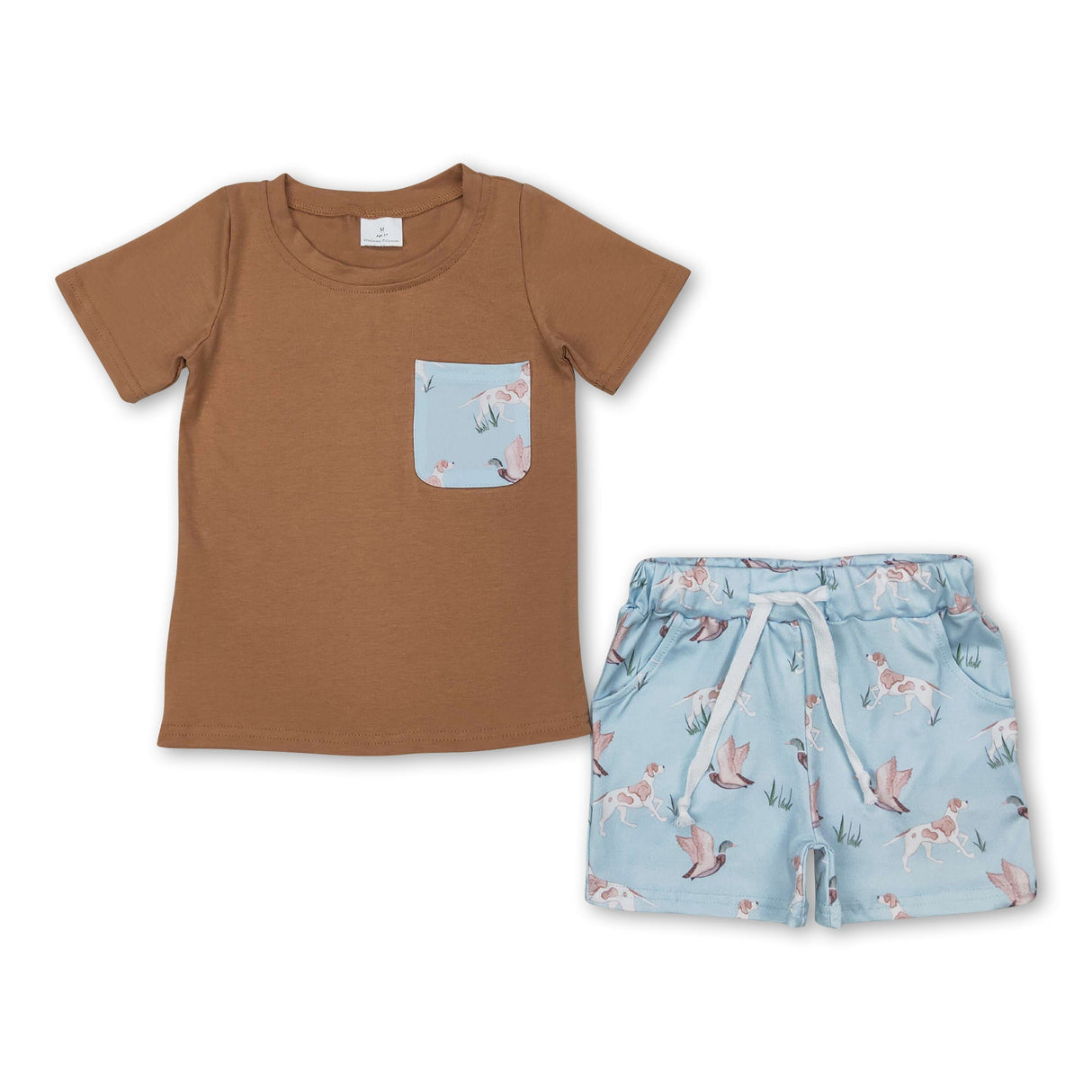 Khaki pocket top dog duck shorts boys hunting clothes