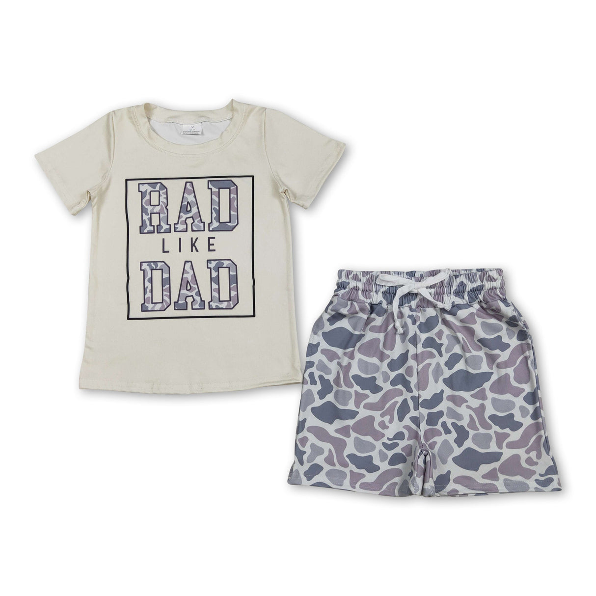 Short sleeves rad like dad top grey camo shorts boys outfits