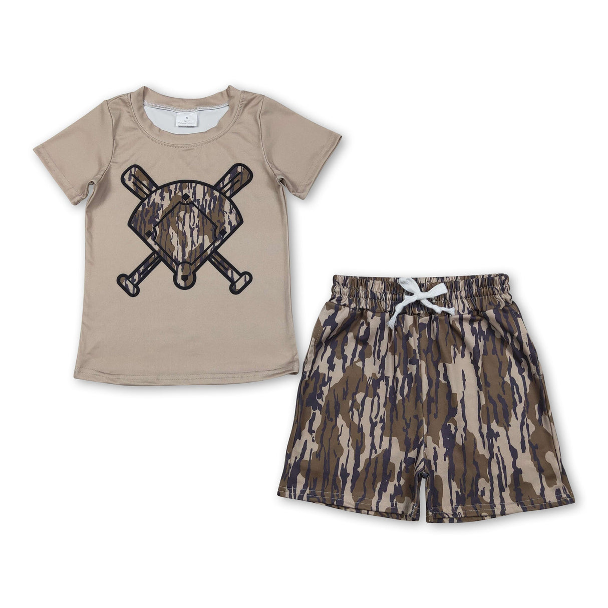 Short sleeves olive camo golf top shorts toddler boys outfits