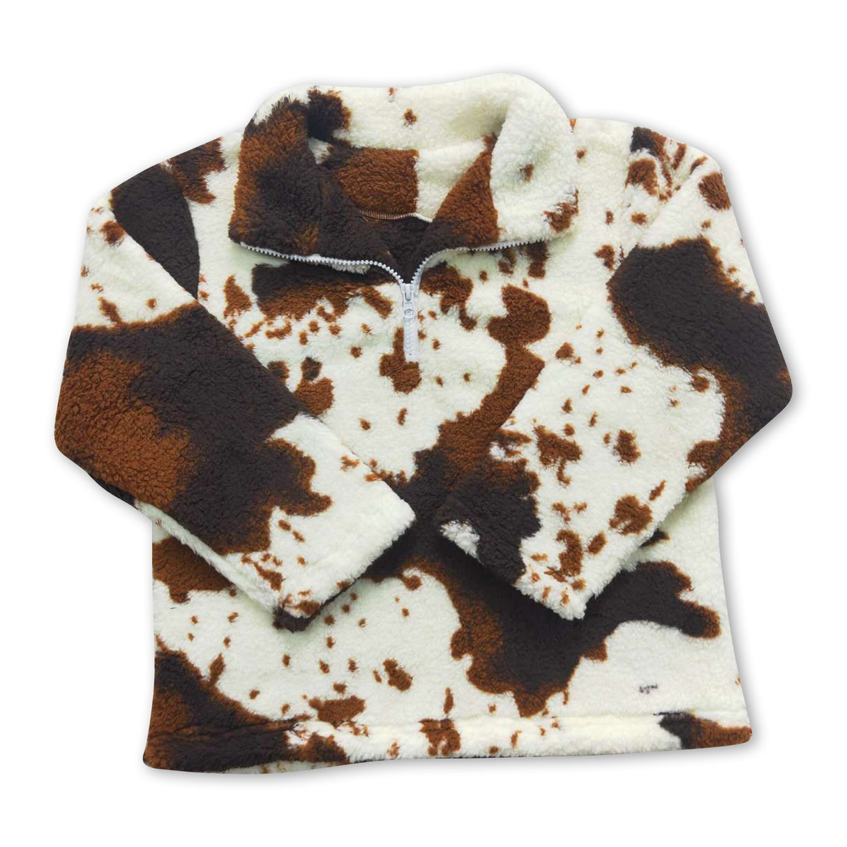 Cow print long sleeves winter clothes kids pullover