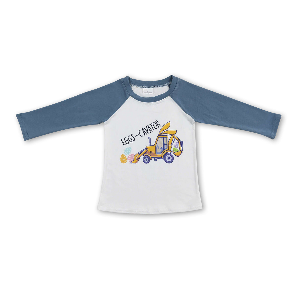 Eggs-cavator long sleeves baby kids easter raglan