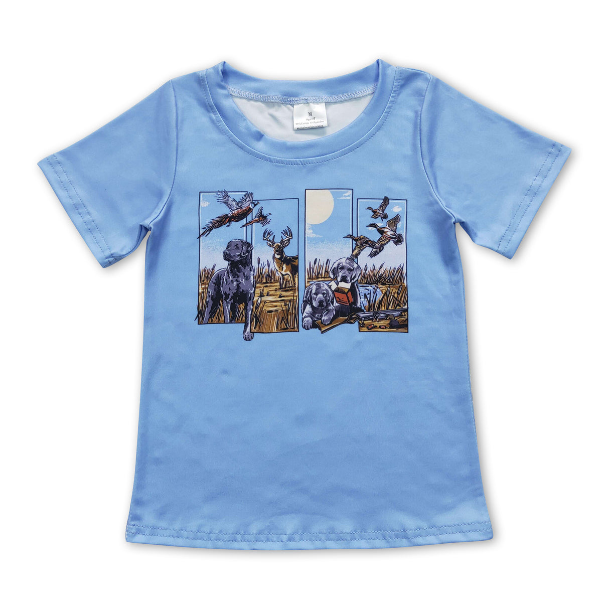 Short sleeves duck dog deer kids boys hunting shirt