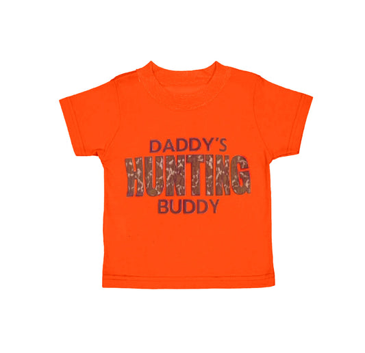Short sleeves orange daddy's hunting buddy boys shirt