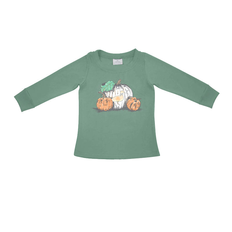 Long sleeves duck pumpkin kids boys fall shirt