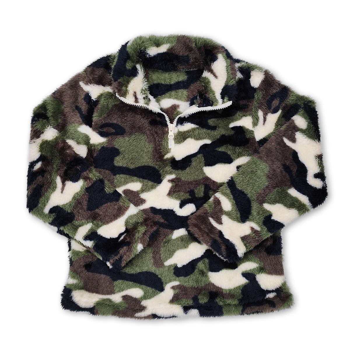 Green camo winter clothes baby kids pullover