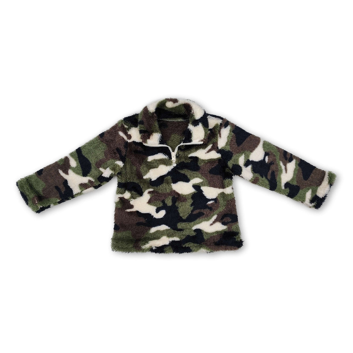 Green camo winter clothes baby kids pullover