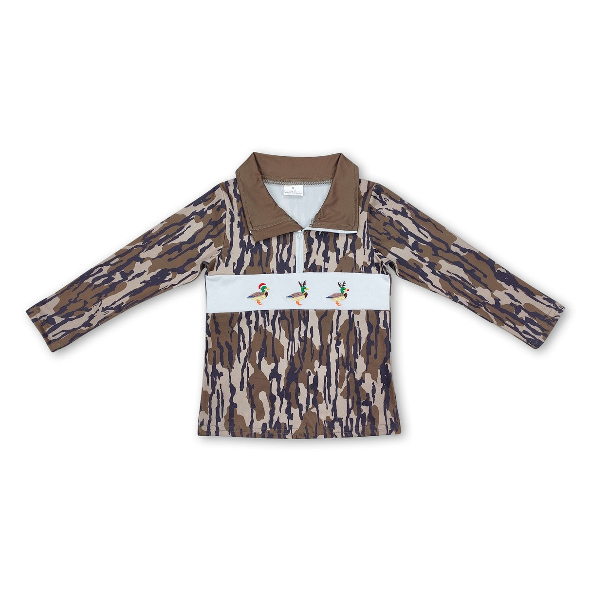 Camo duck kids boys Christmas zip pullover