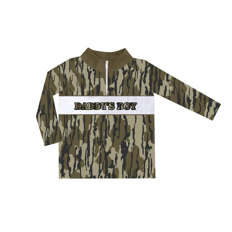Long sleeves camo daddy's boy zip pullover