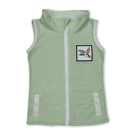 Sleeveless duck print baby boy zip vest