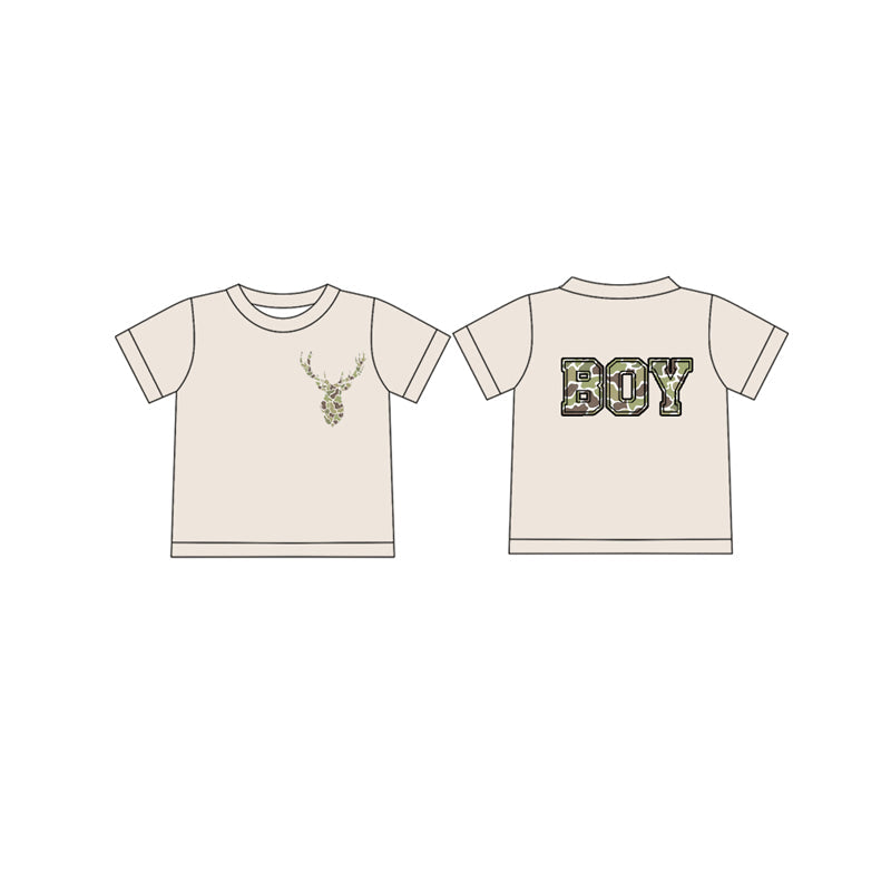 Short sleeves deer camo boy baby kids shirt