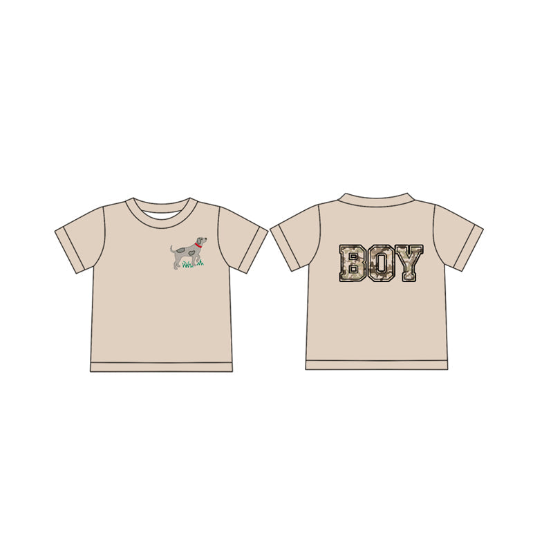Short sleeves dog camo boy baby kids shirt
