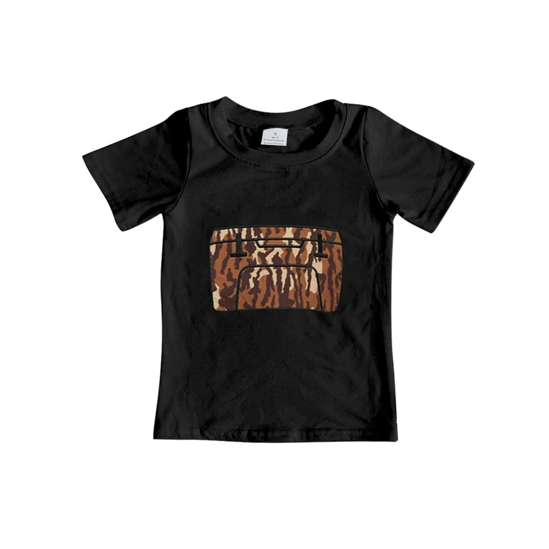 Brown camo fishing kids boys shirt