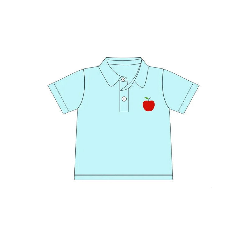 Aqua short sleeves apple kids boys back to school polo shirt