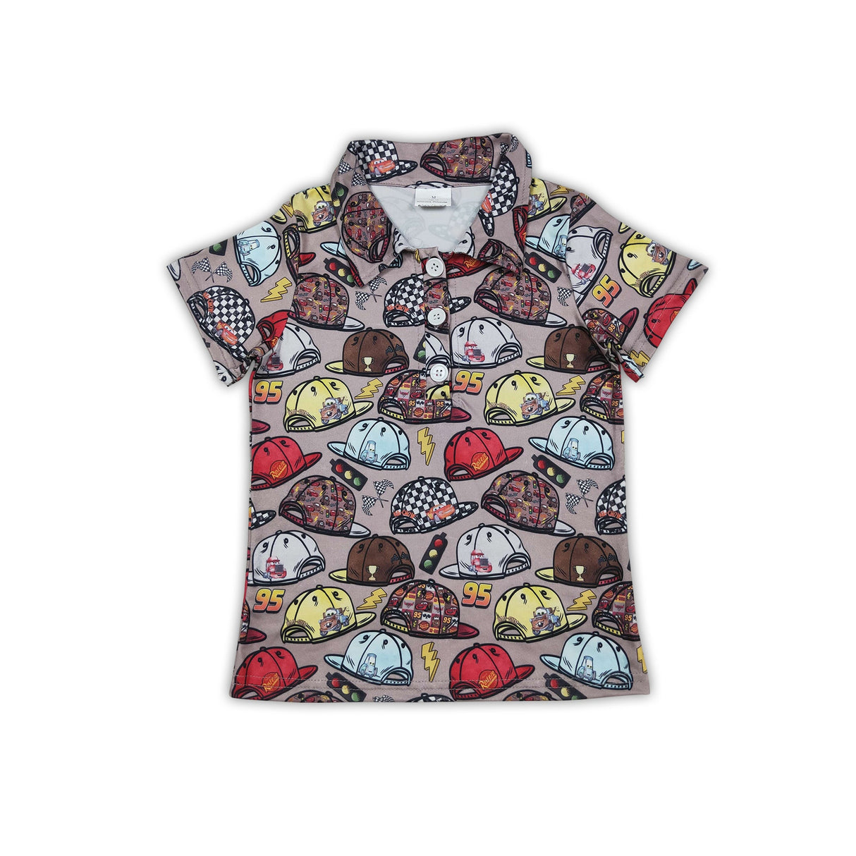 Short sleeves car cap kids boys summer polo shirt