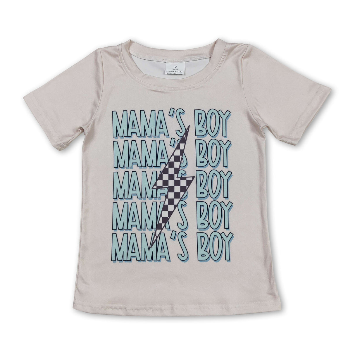 Short sleeves mama's boy thunder baby kids shirt