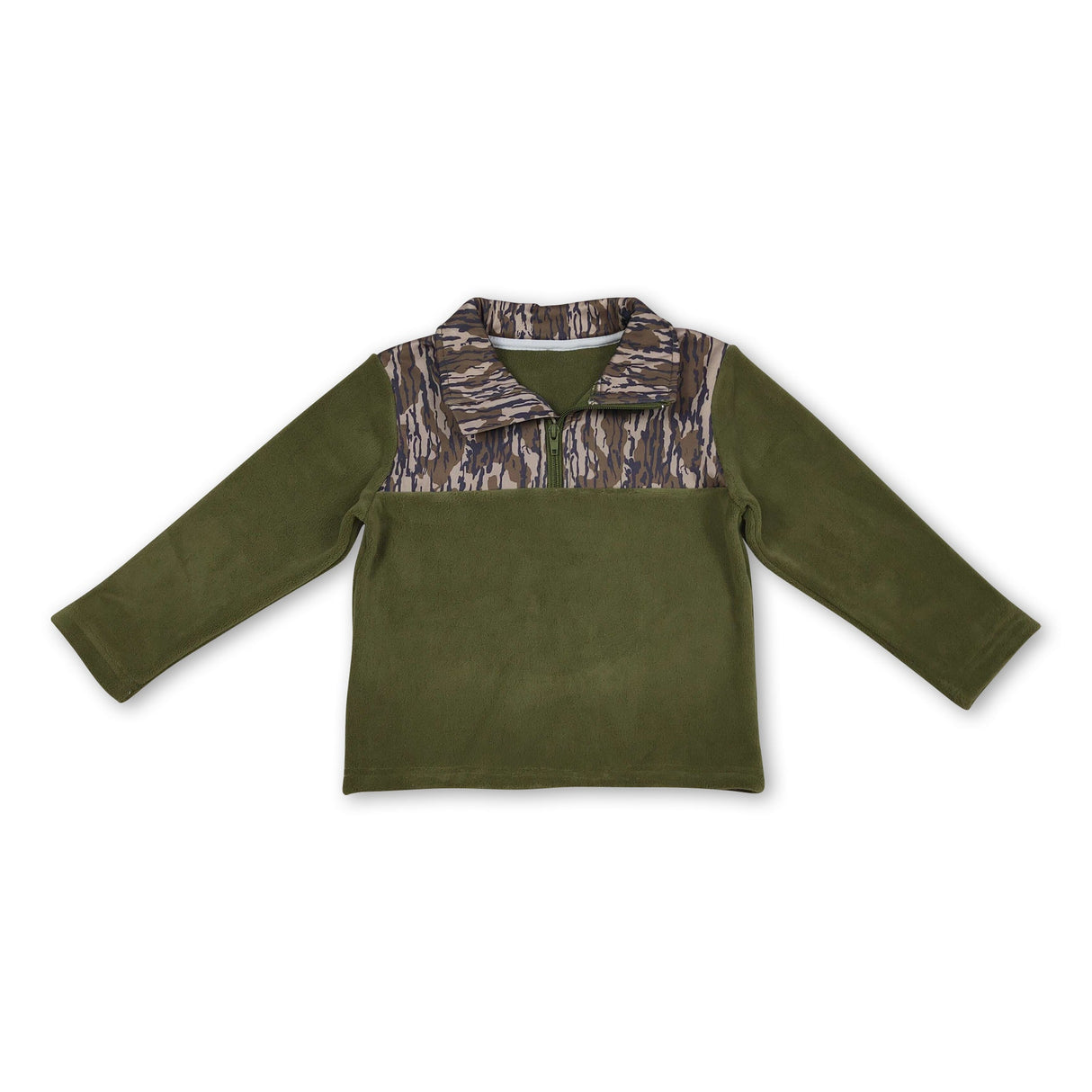 Camo long sleeves kids boys winter zipper pullover