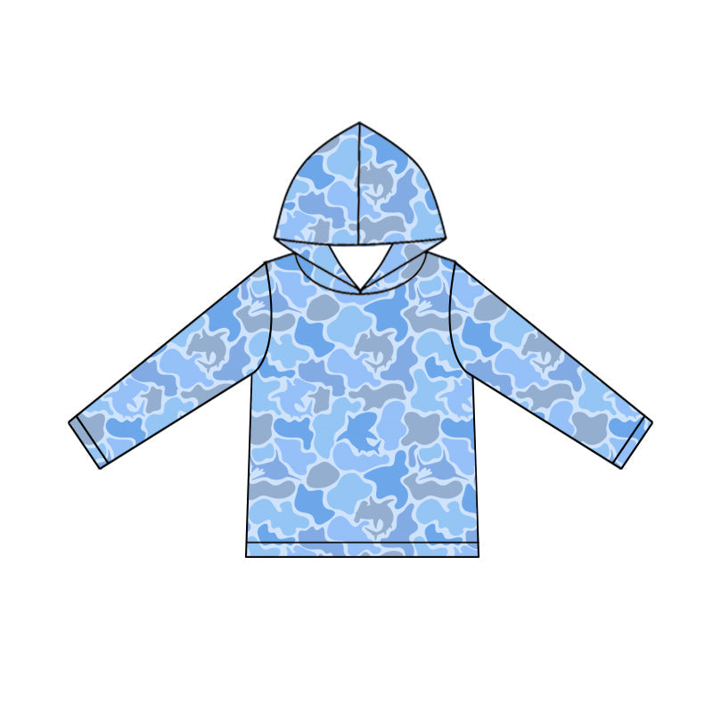 blue camo kids boys hoodie set