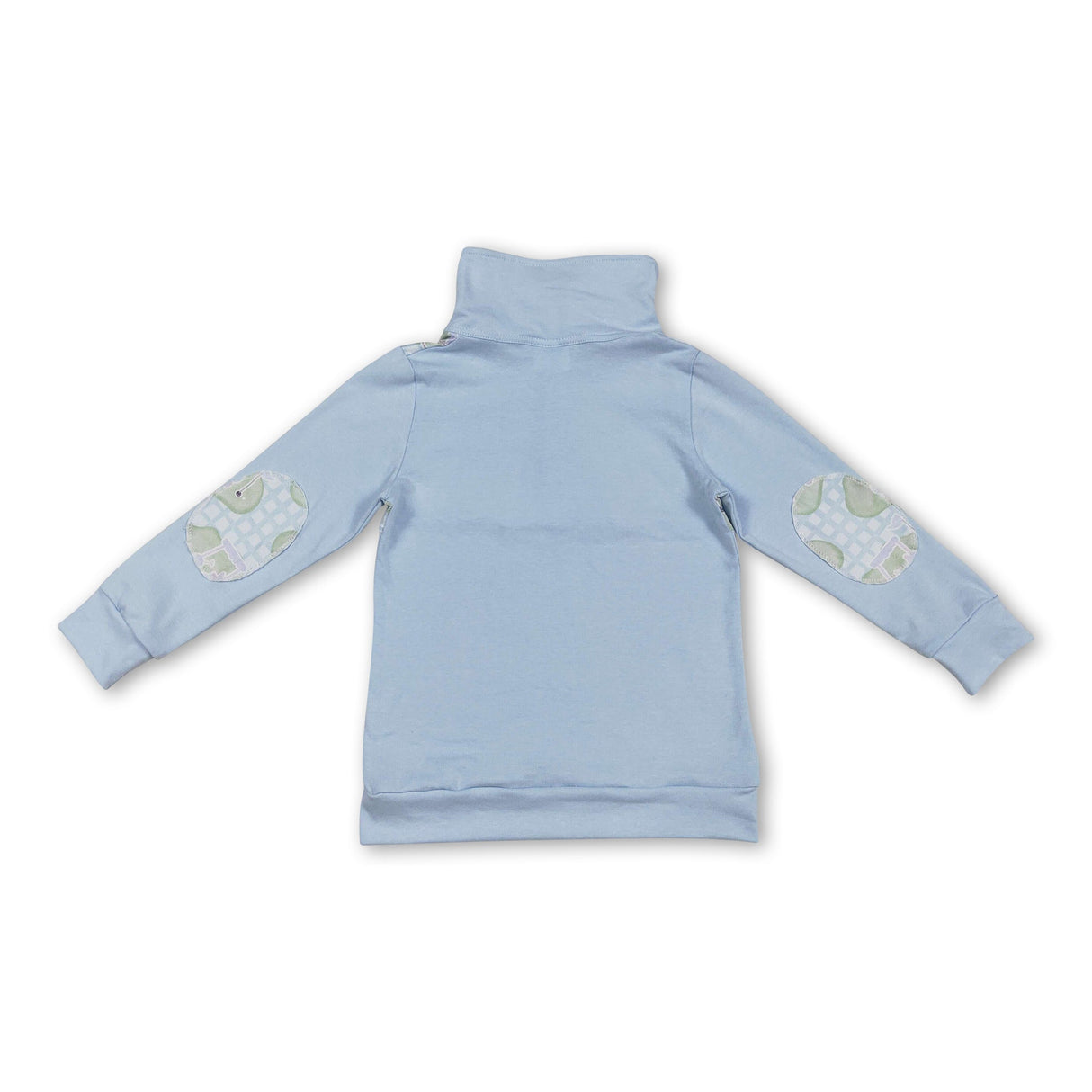 Light blue long sleeves plaid golf kids boys pullover